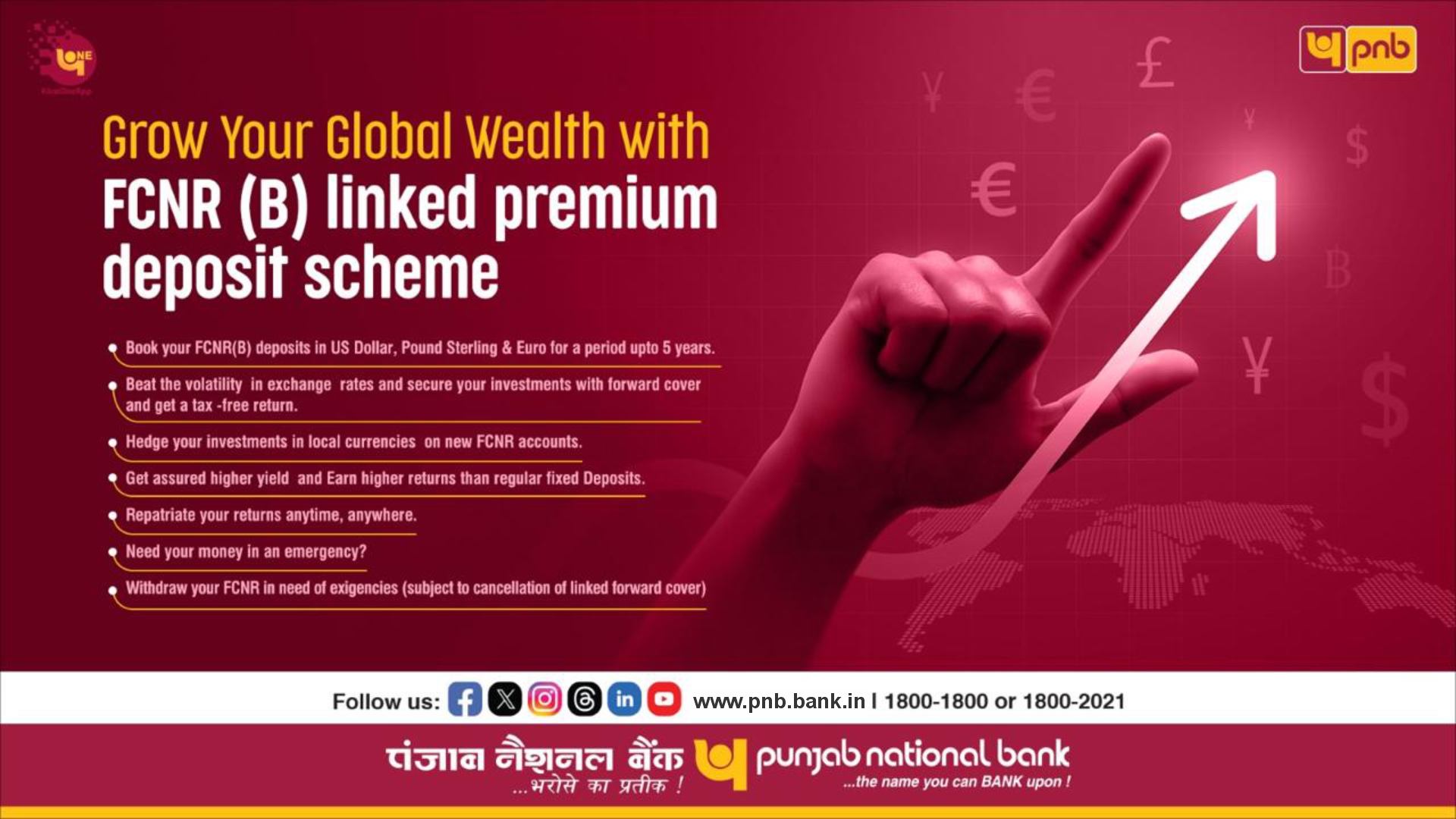 Grow Your Global Wealth with FCNR (B) Linked premium deposit scheme